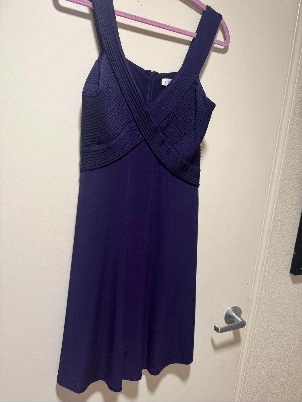 Bar III Deep Purple Pleated Bodice Midi Dress